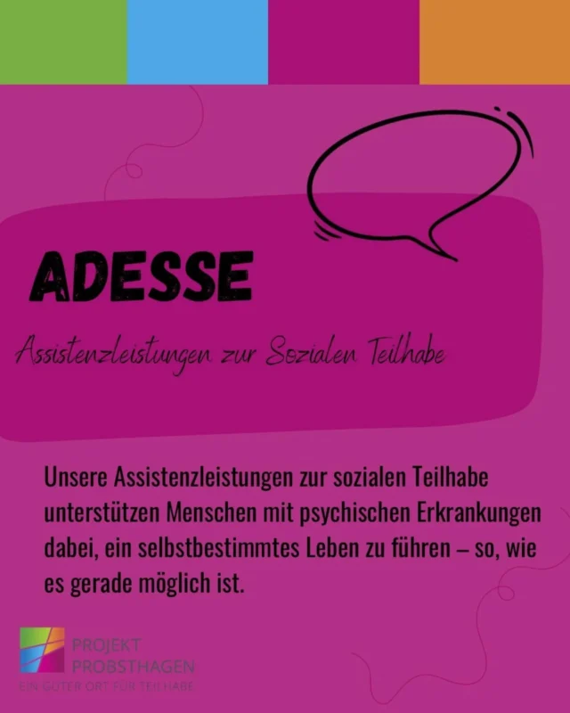 Viele Menschen mit seelischer Erkrankung erleben Ausgrenzung oder Isolation. Unsere Assistenzleistungen zur sozialen Teilhabe unterstützen dabei, wieder Schritte in Richtung Alltag, Struktur und Selbstbestimmung zu gehen ✨