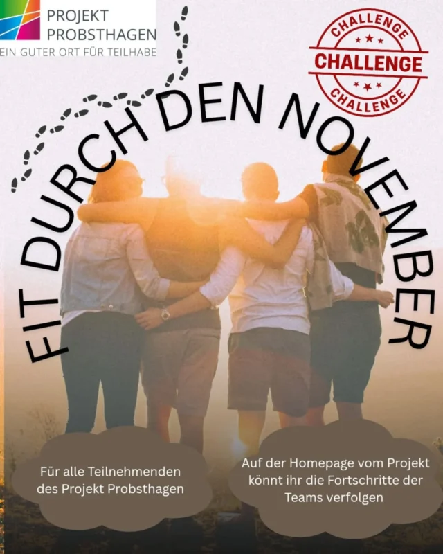 Ab nächster Woche startet im gesamten Projekt Probsthagen @bruchhof_projekt_probsthagen @hof_windheim @tagesstaette_wunstorf die Schritte Challange " Fit durch den November ".
In Gruppen von 3 bis 5 Personen werden wochenweise alle Schritte gezählt und gemittelt. 
Ihr könnt den aktuellen Stand auf der Homepage https://projekt-probsthagen.de/ einsehen.
Aktualisiert wird immer montags.
Vielen Dank an die @bkk24_krankenkasse für die Bereitstellung der Schrittzähler.