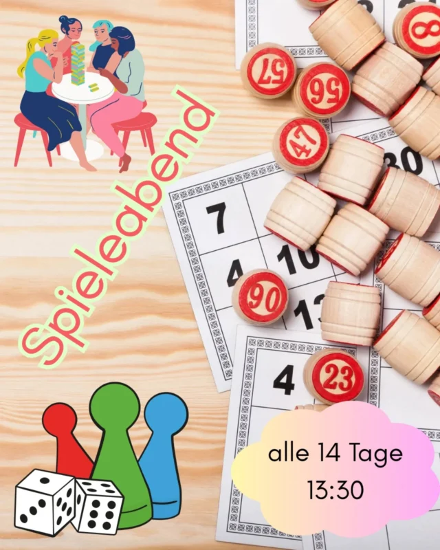 Dienstag findet im Treff wie gewohnt der Spielenachmittag ab 13:30 statt. 
Für optionalen Kaffee, Kekse oder Kuchen,  werden ab jetzt nur noch 2€ Teilnahme Beitrag fällig.

Viel Spaß!