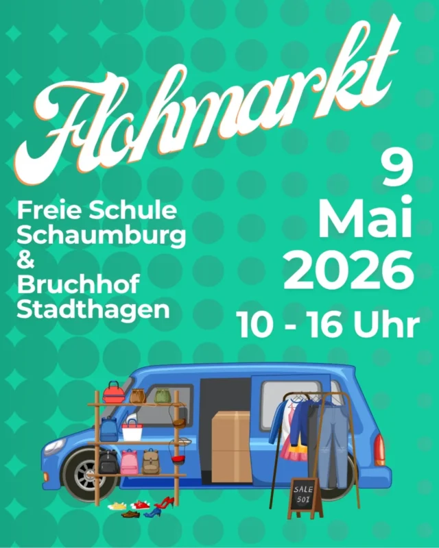 Am 9. Mai veranstalten der Bruchhof und die Freie Schule Schaumburg, wie schon im letzten Jahr, einen Flohmarkt. Dazu sind Gäste und Aussteller herzlich auf dem Gelände der Schule und des Bruchhofs eingeladen. 
Infos und Anmeldung für Aussteller erhaltet ihr unter bruchhof@projekt-probsthagen.de oder 05721 9327605.
Es wird keine Standgebühr verlangt. 

#flohmarkt #flohmärkte #café #schaumburg #bratwurstundpommes