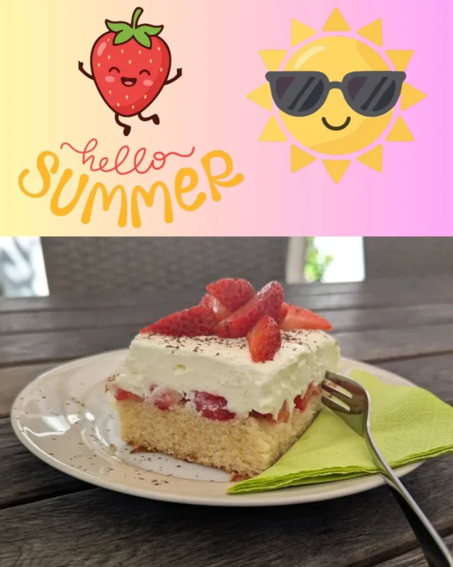 Der Kuchen Sommer Hit vom letzten Jahr feiert sein Comeback!
Ab nächster Woche wieder im Café Angebot; der Erdbeer-Schmand-Kuchen.

#erdbeeren #schmandkuchen #sommerzeit #café