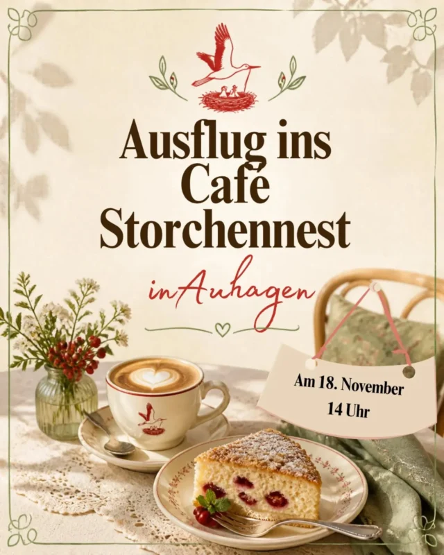 Kuchen geht immer! 
Darum zusammen mit dem Treff am 18.11. ins @floristikuntermstorchennest nach Auhagen. Treffen ist entweder um 13.30 in der Marienstraße 1a in Stadthagen oder direkt beim Café "Vor den Toren 78 in Auhagen" um 14 Uhr. 
Bitte Platz reservieren unter 05721/820 4326.
Jeder zahlt vor Ort für sich selbst. 

#gemeinschaft #kuchen #kaffeeliebe #dorfromantik #storchennest